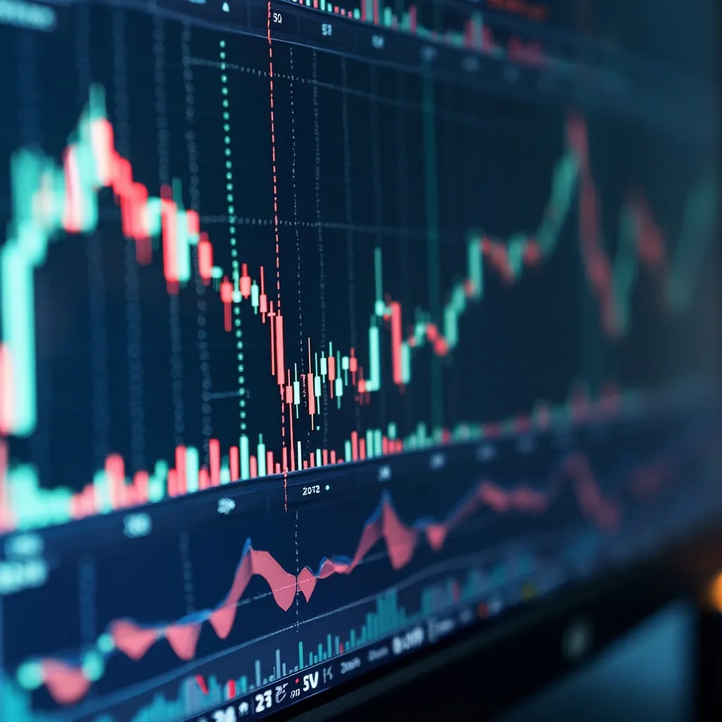 Detalle de pantalla con análisis de mercado en tiempo real